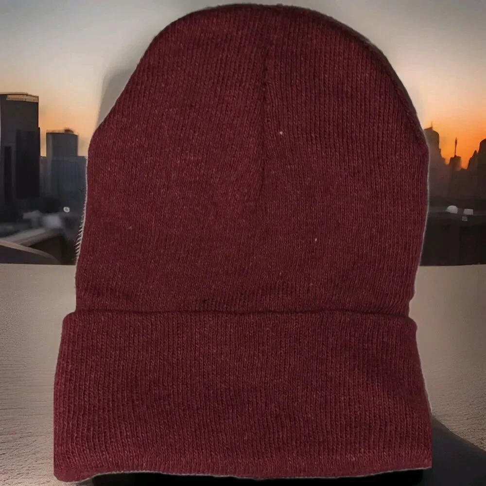 2 Pack Boys Knit Hat New Without Tags One Size  Winter Warm Black Burgandy